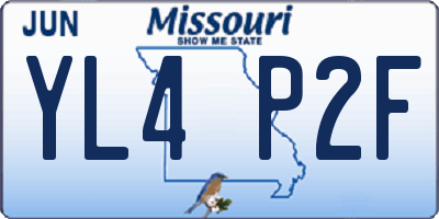 MO license plate YL4P2F