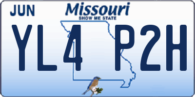 MO license plate YL4P2H