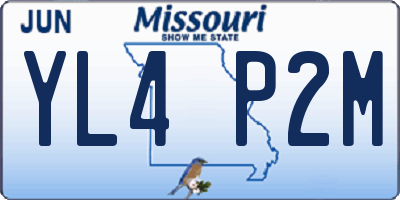 MO license plate YL4P2M