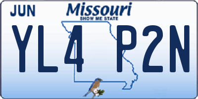 MO license plate YL4P2N