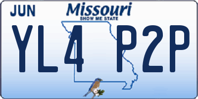 MO license plate YL4P2P