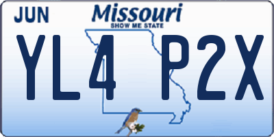 MO license plate YL4P2X