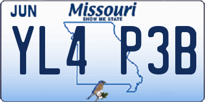 MO license plate YL4P3B