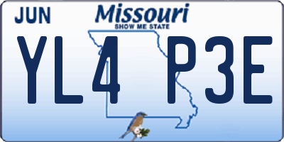 MO license plate YL4P3E