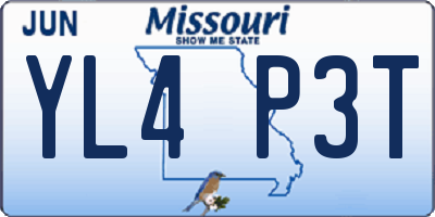 MO license plate YL4P3T