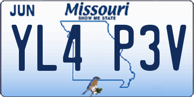 MO license plate YL4P3V