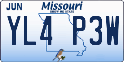 MO license plate YL4P3W