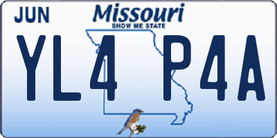MO license plate YL4P4A