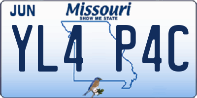 MO license plate YL4P4C