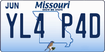 MO license plate YL4P4D