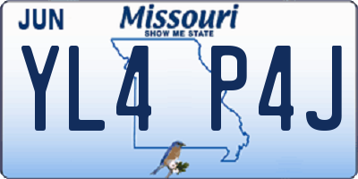 MO license plate YL4P4J
