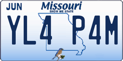 MO license plate YL4P4M