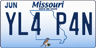 MO license plate YL4P4N