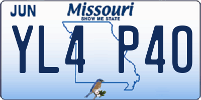 MO license plate YL4P4O