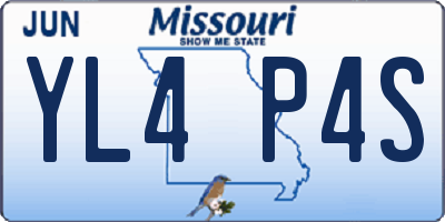 MO license plate YL4P4S