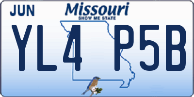 MO license plate YL4P5B