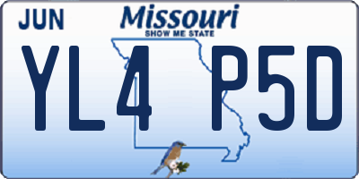MO license plate YL4P5D