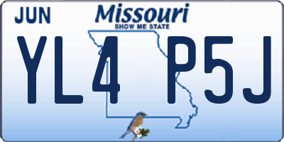 MO license plate YL4P5J
