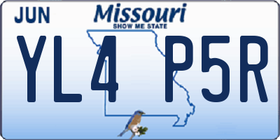 MO license plate YL4P5R