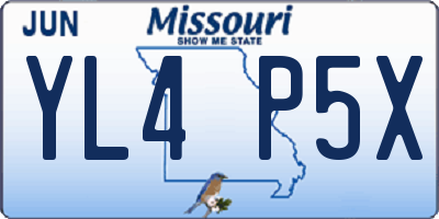 MO license plate YL4P5X