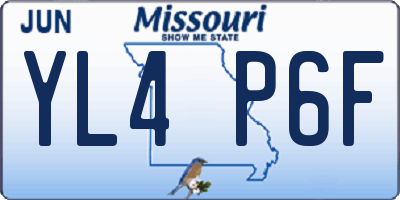 MO license plate YL4P6F