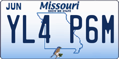MO license plate YL4P6M
