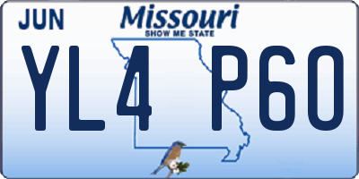 MO license plate YL4P6O