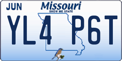 MO license plate YL4P6T
