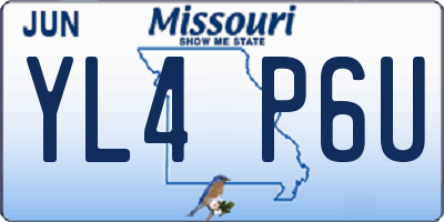 MO license plate YL4P6U