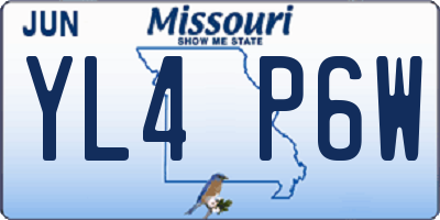 MO license plate YL4P6W