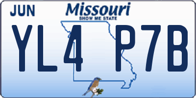 MO license plate YL4P7B