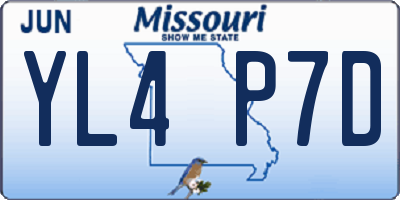 MO license plate YL4P7D