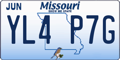 MO license plate YL4P7G