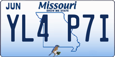 MO license plate YL4P7I