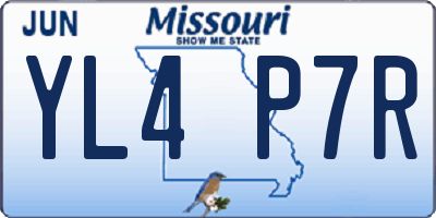 MO license plate YL4P7R