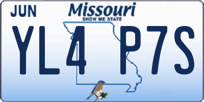 MO license plate YL4P7S