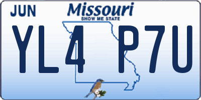 MO license plate YL4P7U