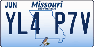 MO license plate YL4P7V