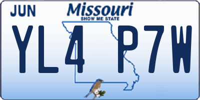MO license plate YL4P7W