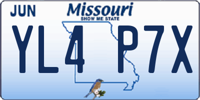 MO license plate YL4P7X