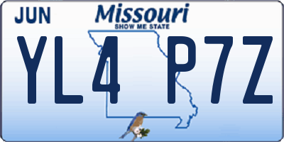 MO license plate YL4P7Z