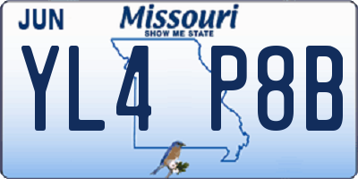 MO license plate YL4P8B