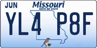 MO license plate YL4P8F