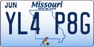 MO license plate YL4P8G