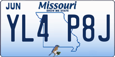 MO license plate YL4P8J