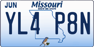 MO license plate YL4P8N
