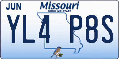 MO license plate YL4P8S