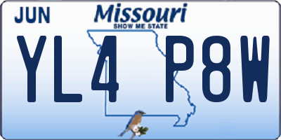 MO license plate YL4P8W