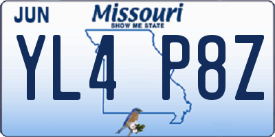 MO license plate YL4P8Z