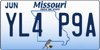 MO license plate YL4P9A